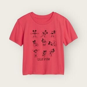 Gap Kids | Disney Mickey Mouse "Work It Out" Graphic Tee | Red | (M 8-9Y)